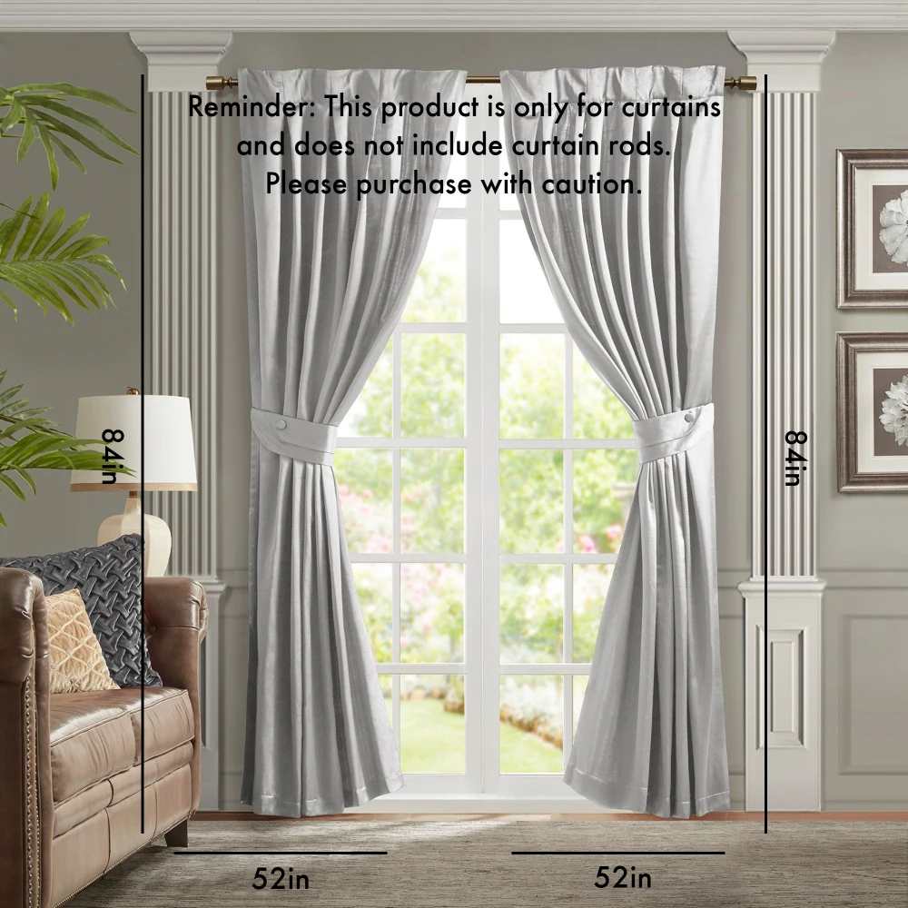 Pleat Curtain Panel with Tieback - Single Panel for Window Décor 3