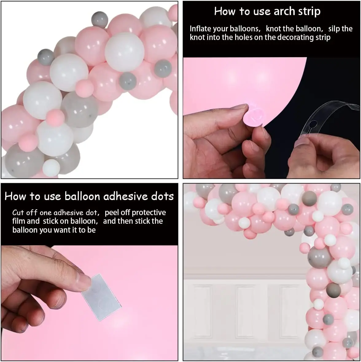 Hungdao 151 Pcs Elephant Balloon Baby Shower Decorations Including 4 St￭ Elephants 4 Large Balloon Stands And 140 Balloons Baby Shower Gender Reveal Decorations(Pink