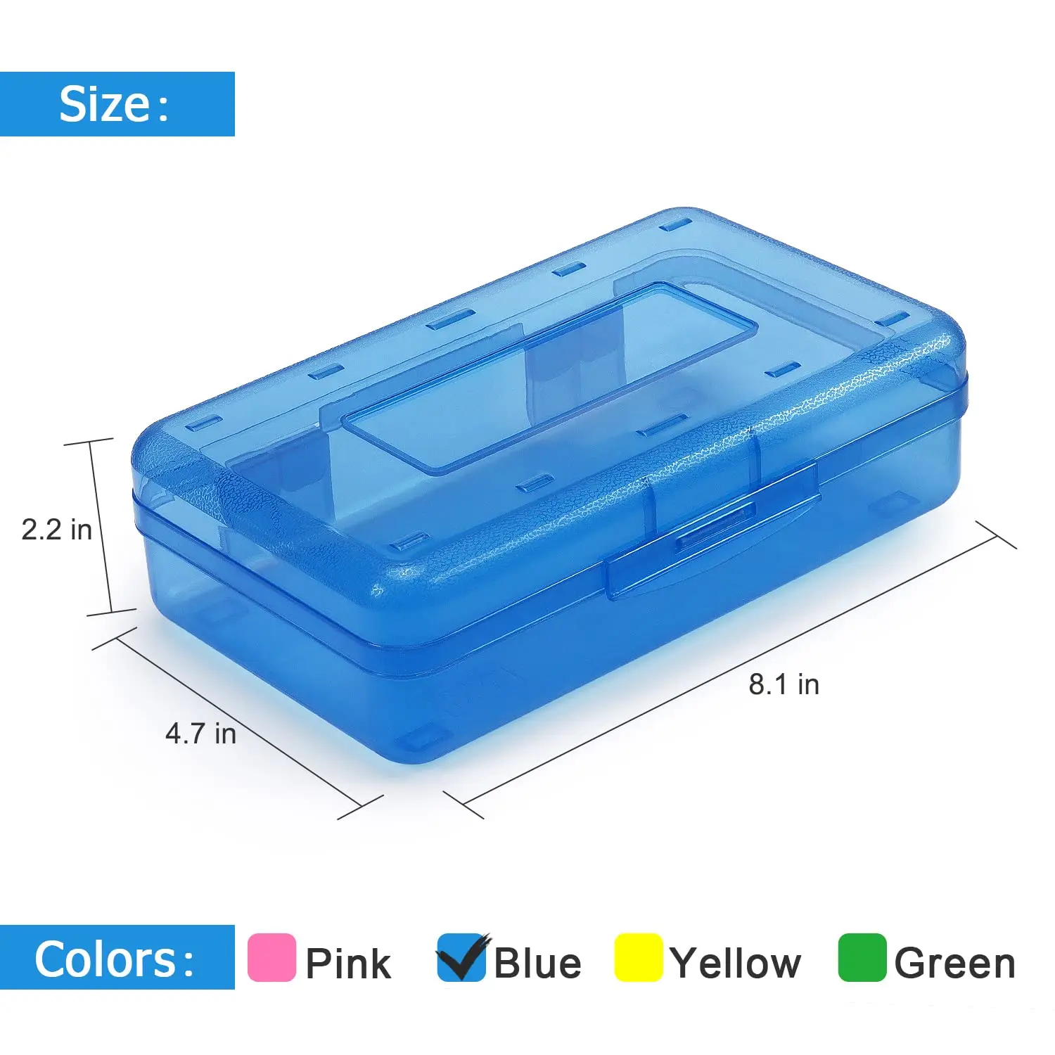 Plastic Pencil Box, Large Capacity Pencil Case for Kids Girls Boys Adults,  Hard Crayon Box Storage with Snap Lid for School - AliExpress