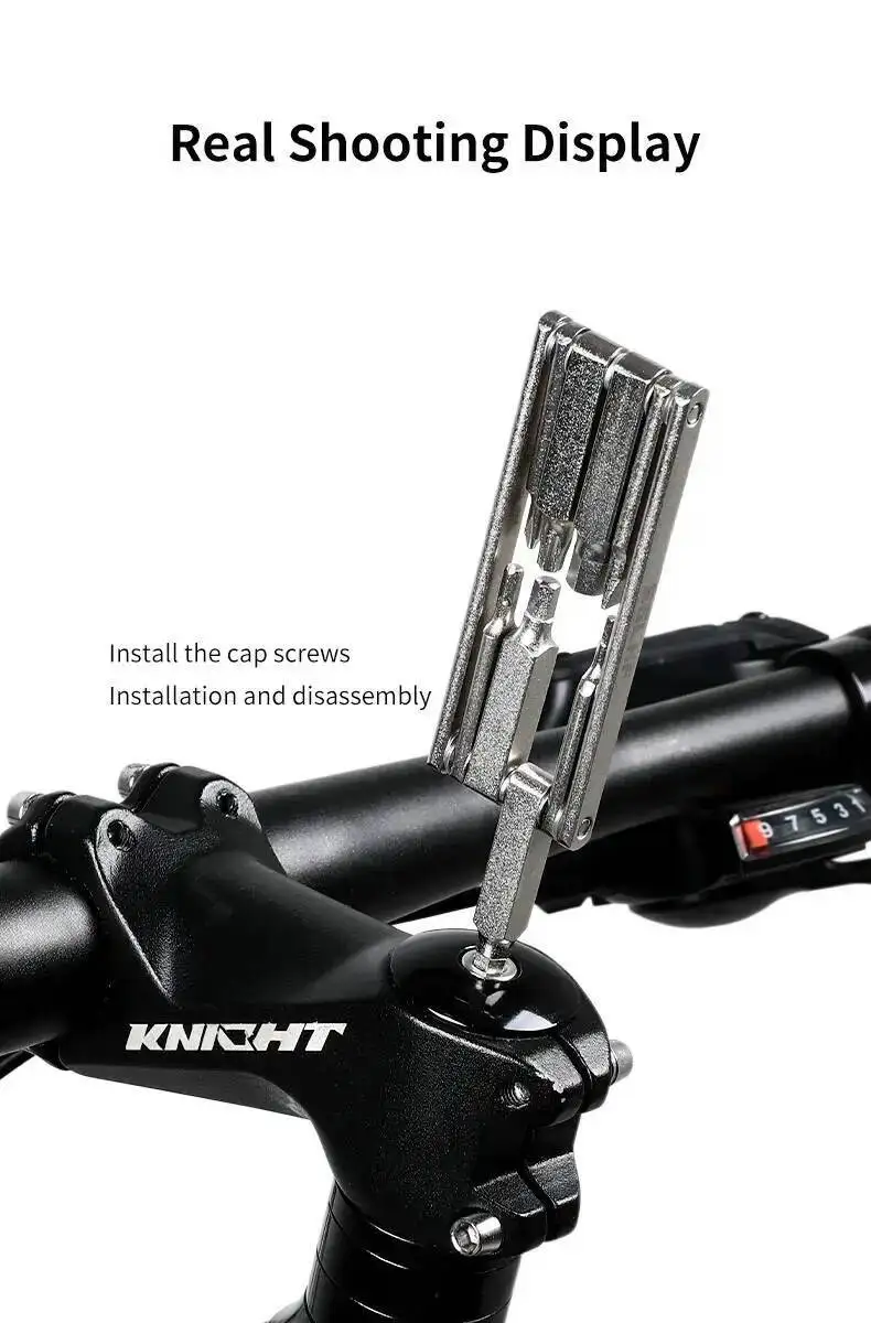 ESLNF 8-in-1-Set Tragbares Multifunktions-Fahrrad-Reparaturset aus CR-V-Stahl mit Sechskantschlüssel – Detail 7