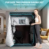 Far Infrared Sauna Home SPA with Time & Temperature Remote, Chairs, Light, Oversized 1 or 2 Person Privacy Indoor Saunas 4