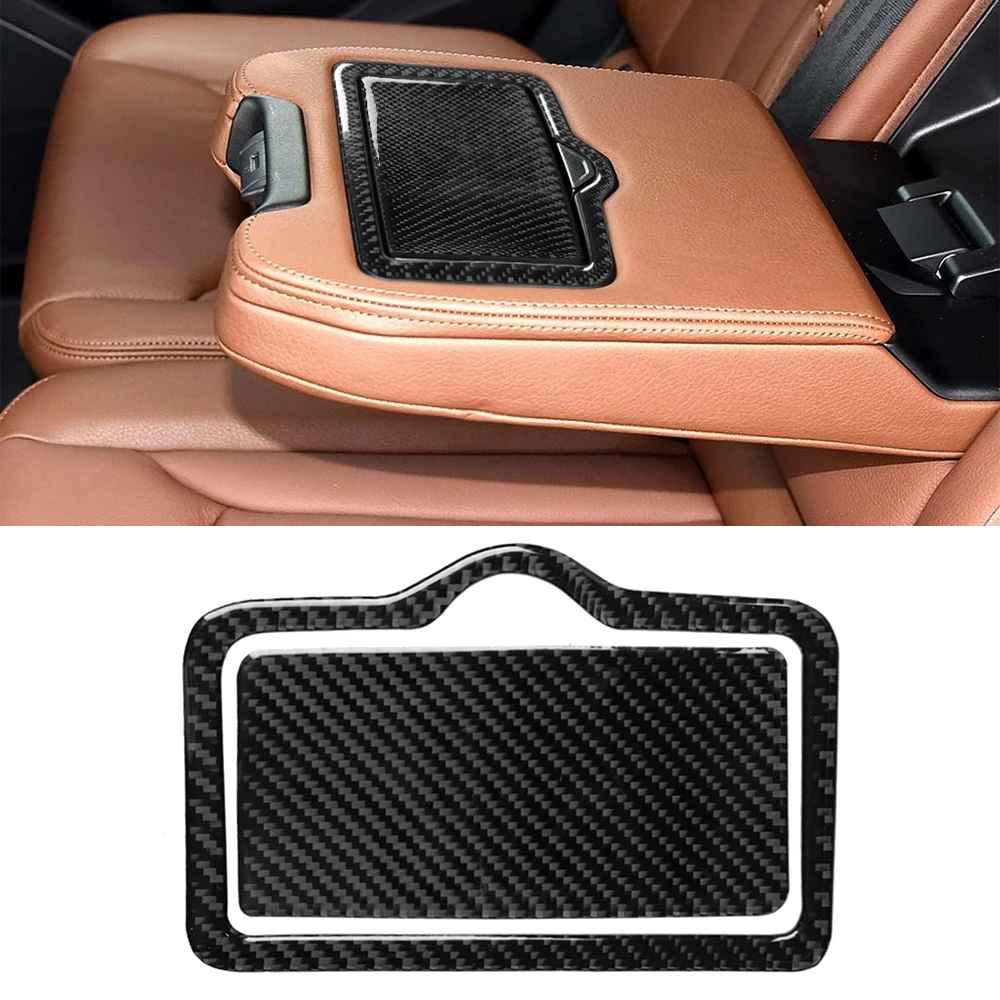 

for Audi Q7 SQ7 4M 2016 2017 2018 2019 Rear Water Cup Holder Panel Decoration Cover Trim Sticker Car Accessories Carbon Fiber
