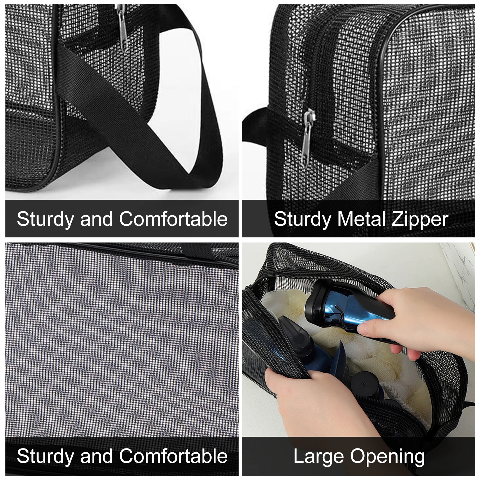 Multipurpose Mesh Shower Caddy Tote - Large Capacity Portable Toiletry Organizer