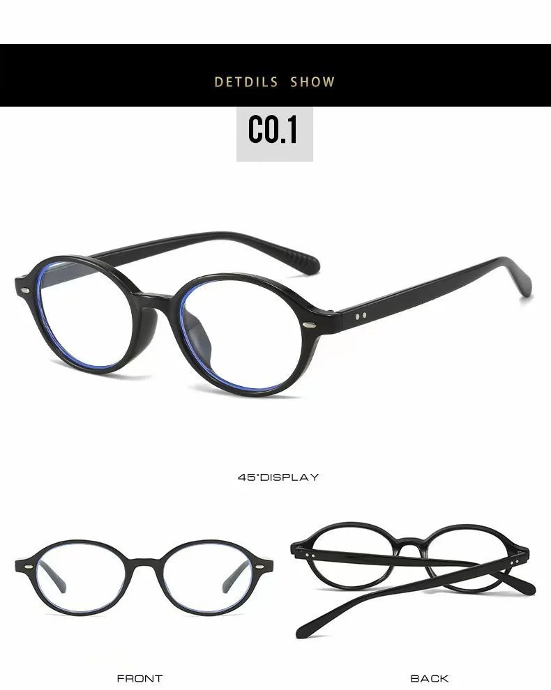 Transparente Ovale Computer Brille Rahmen Frauen Männer Anti Blau Licht Runde Brillen Blockieren Optische Spektakel Ellipse Brillen – Detail 6
