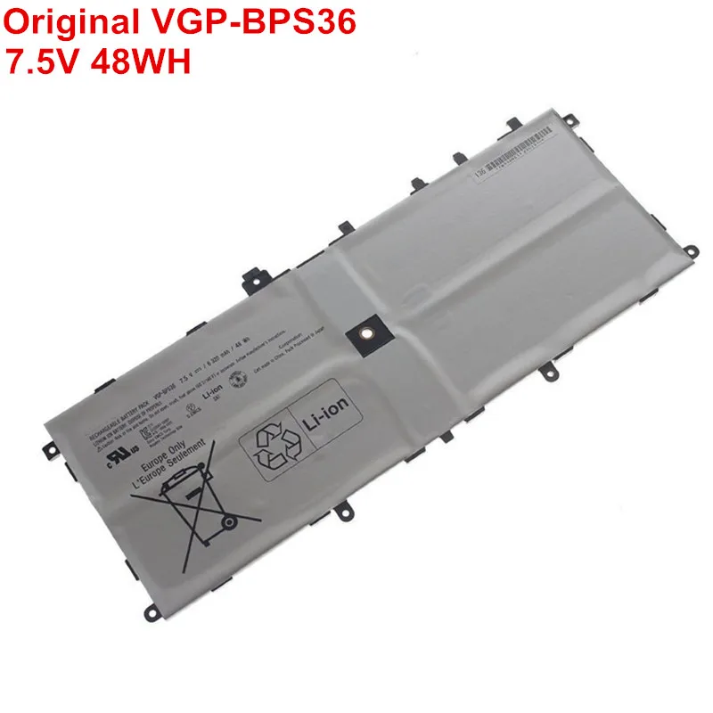 

7.5V 48WH New Laptop Battery VGP-BPS36 BPS36 For Sony for Vaio Duo 13 Convertible Touch 13.3" SVD13211CG SVD1323YCGW SVD132A14L