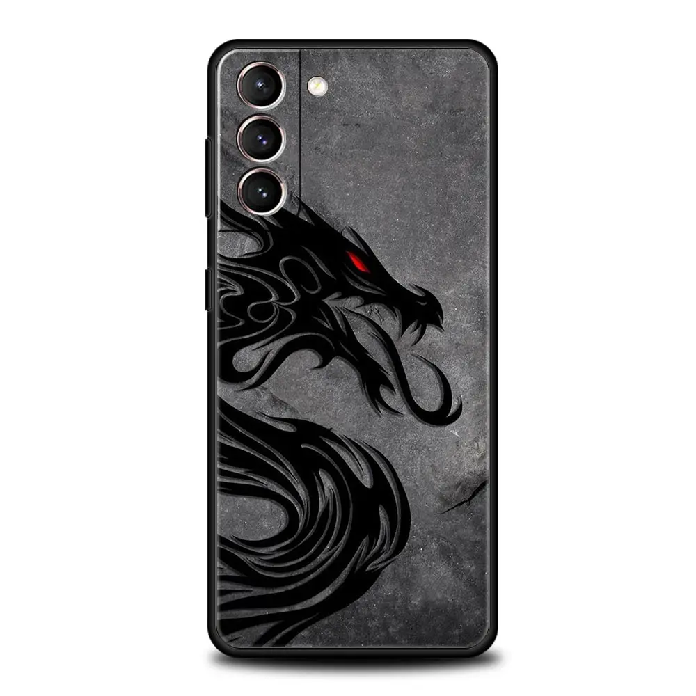 Mystical Dragon Soft Black Phone Cover
