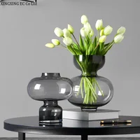 Home Decoration Transparent Glass Vase Modern Hydroponic Flower Arrangement Accessories Storage Tank Countertop Vase Furnishings 1