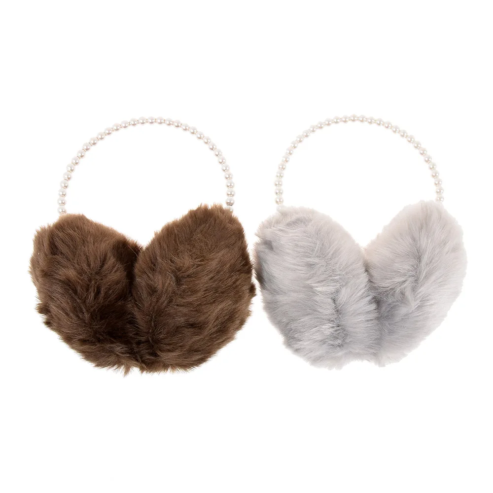 

Novelty Pearl Winter Earmuffs Women Fur Earmuff Ear Warmers Girls Imitation Rabbit Plush Warm Ear Muff Ear Hair Accessories