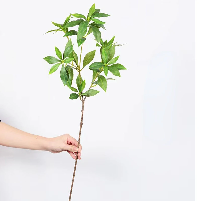 

2pcs Simulated Plant Horse Drunken Wood Leaf Home Decor Simulated Touch Green Plant Wedding Artificial Flower Prop Pendant Clock