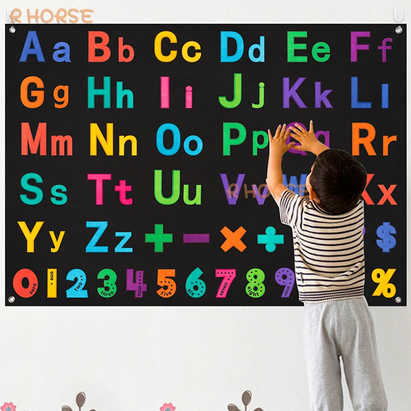 Preschool Felt Story Board Kit for Kids Early Education Supplies Montessori Toy Wall Hanging Alphabet Classroom Interactive Play 10