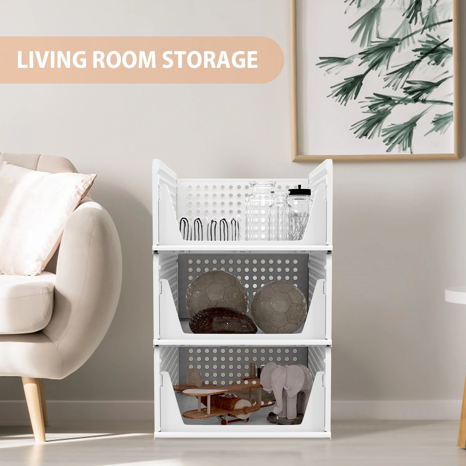 Wardrobe storage organisers in use holding folded clothes jeans and towels