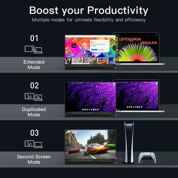 15.6 inch Portable Monitor for Laptop, 1080P 72 NTSC 100 sRGB USB C HDMI Travel External Second Computer Screen with HDR 6