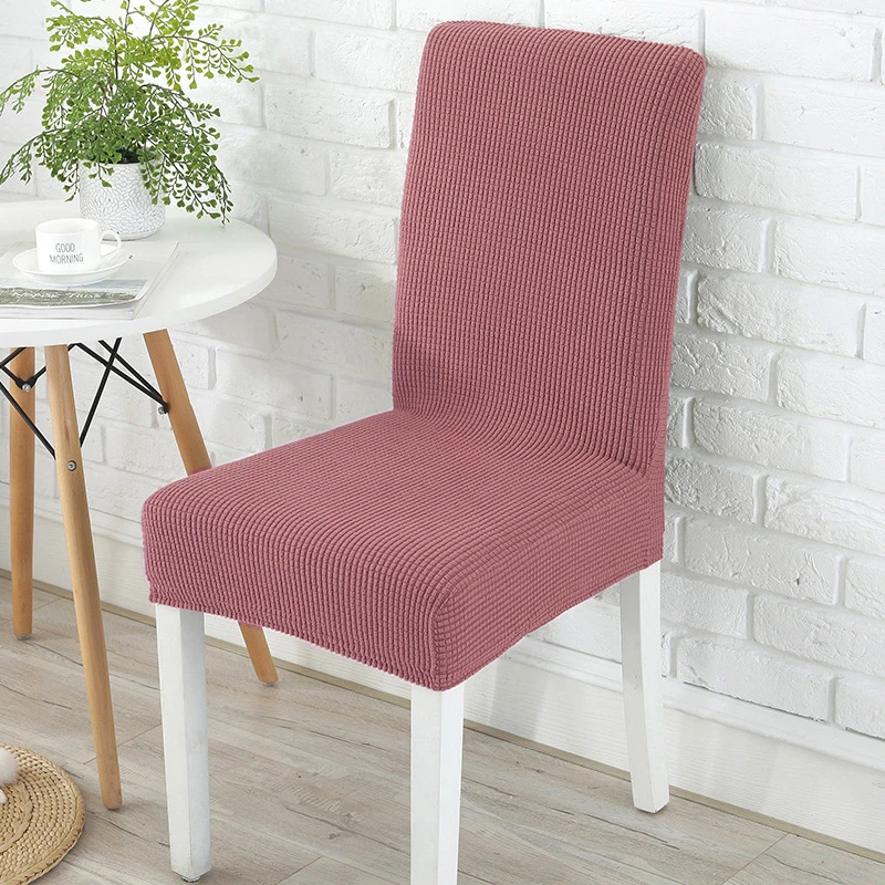 Description Picture 5 of itemStretch Dining Chair Covers Feature Textured Checked Jacquard Fabric Ventilate Chair Slipcover Thick Chair Protectors For Home
