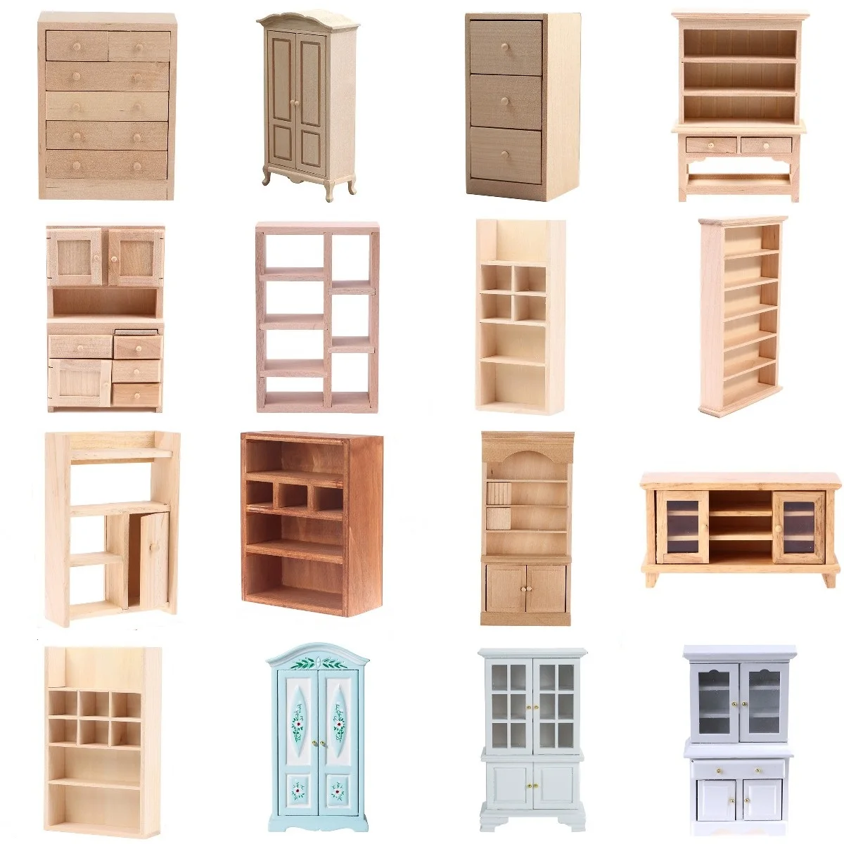 

1/12 Scale Miniature Wooden Chinese Classical Wardrobe Mini Cabinet Bedroom Furniture Kits Home & Living For Dollhouse