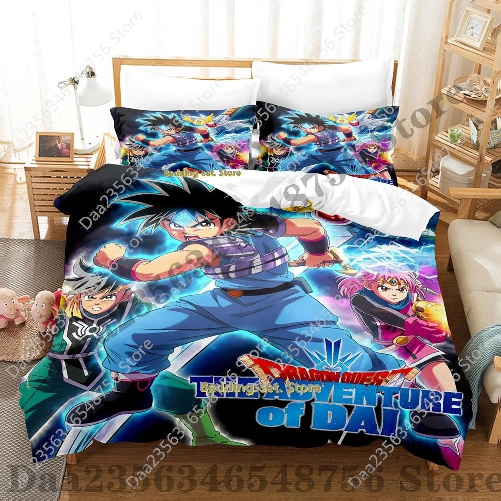 Kpop Cool Game Dragon Quest The Adventure of Dai Bedding Set Single Twin Full Queen King Size Bed Set Adult Kid Bedroom Duvetcov 3