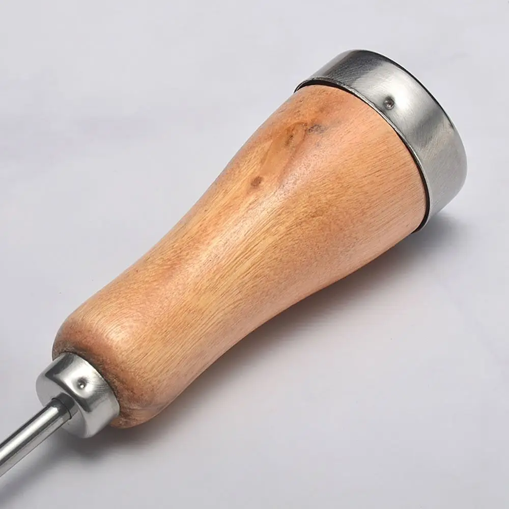Ice Pick, Ice Breaking Cone with Wooden Handle Pick Crusher Pick Wood Handle for Kitchen Bar