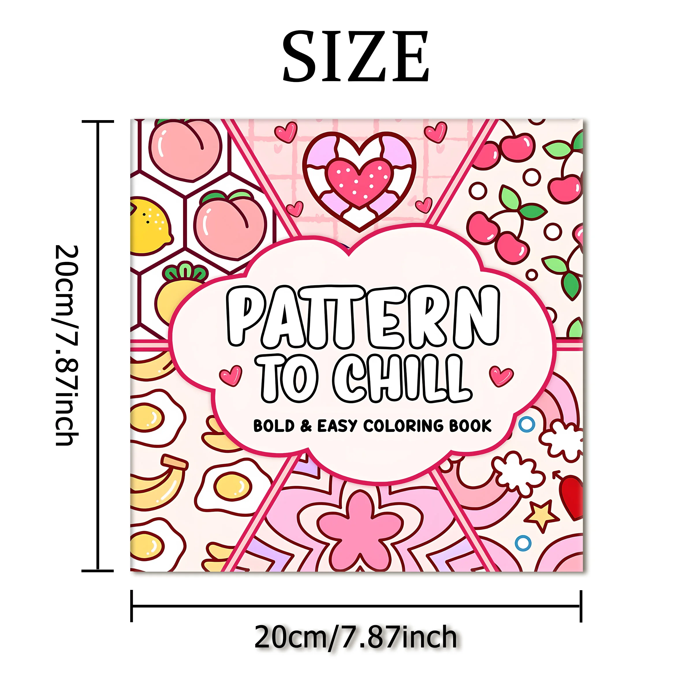 PATTERN TO CHILL Bold-easy Coloring Book for Adults Cute Drawing Book Perfect Gift for Party and Birthday 2