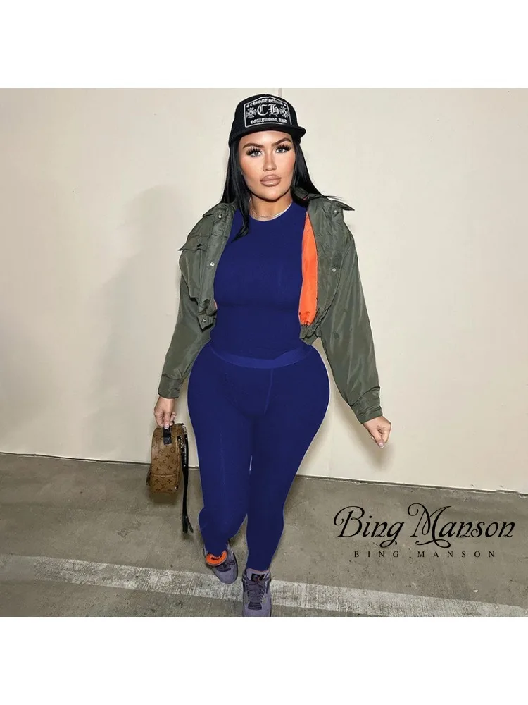 

Women's Autumn New Fashion Round Neck Long Sleeve Top Slim Fit, Warm, Casual and Versatile Sports Yoga Pants Women's Pants Set