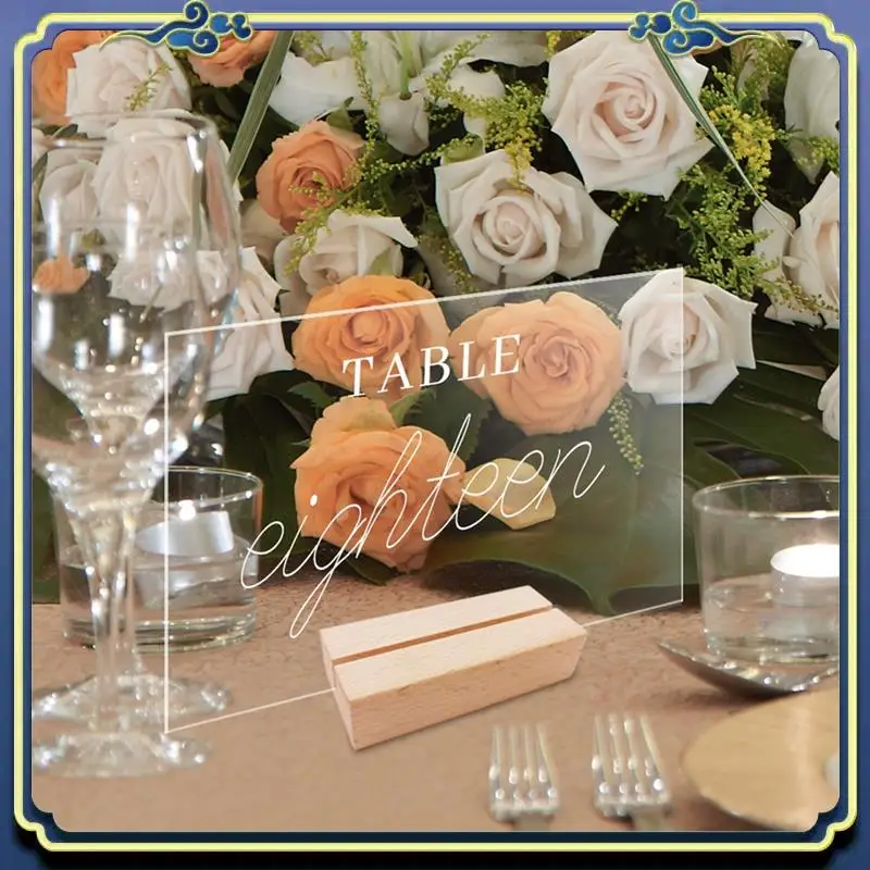 Latest 12PCS DIY Blank Acrylic Table Sign Clear Sign With Stand Transparent Arch Table Numbers Card Wedding Decoration