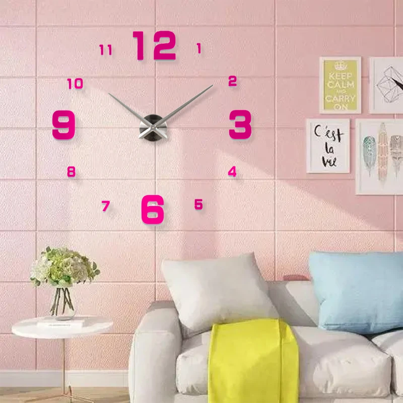 Fashion 3D 2022 new sale wall clock clocks reloj de pared watch 3d diy Acrylic mirror Stickers Quartz Modern Home Decoration 