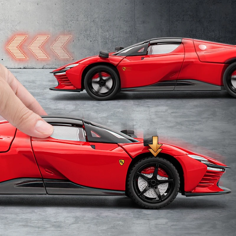 1:22 SP3 스포츠카 모델 다이캐스트 금속 레이싱카 모델 시뮬레이션 사운드 라이트 어린이 장난감 선물