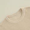 Suefunskry 1PC Mommy and Me Matching Sweaters Solid Color Knitted Long Sleeve Round Neck Warm Pullover Tops for Autumn Winter 3
