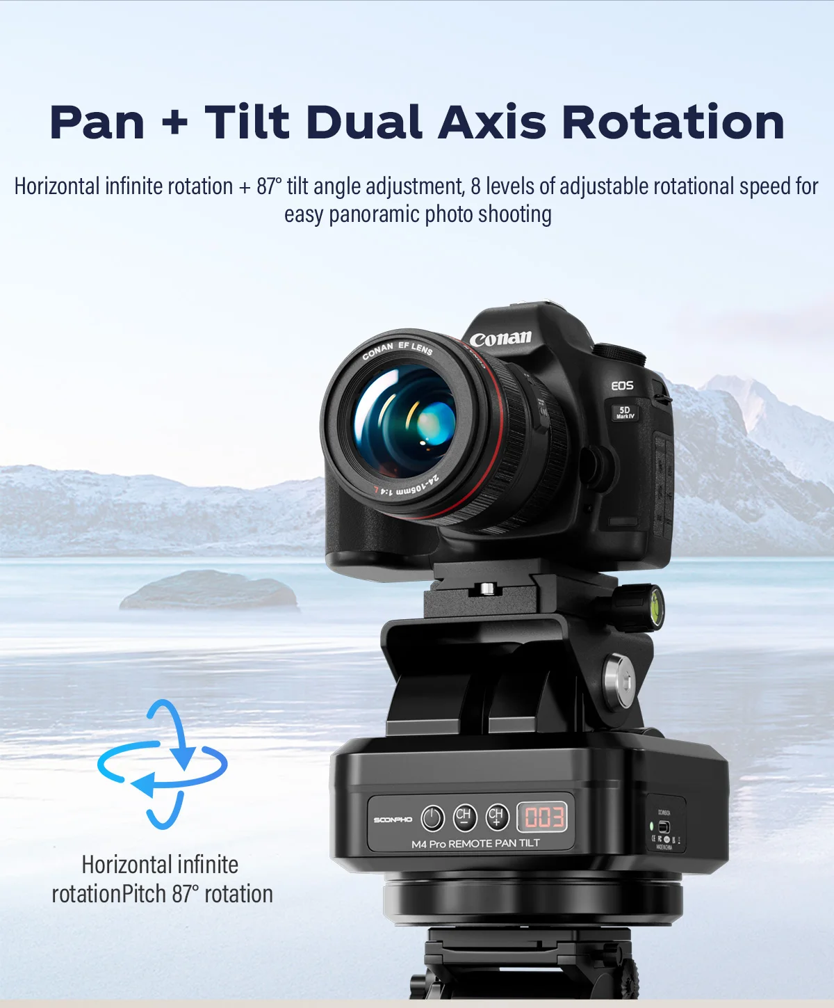M4PRO Pan Tilt Ptz Panoramic Time-lapse Photography 360-degree Rotating Electric