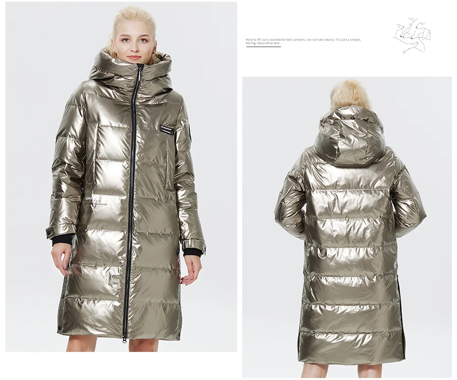ICEbear-Lengthened Down Jacket for Women, Casual and Slim, Long Brand, Ladies Parkas, GWY22527D, New for Winter, 2023
