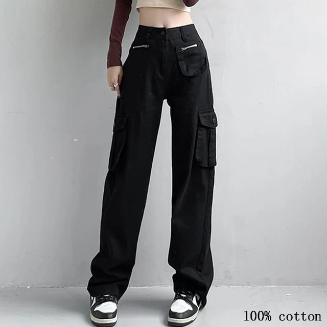 Women's cotton cargo pants ins trend everything matching loose