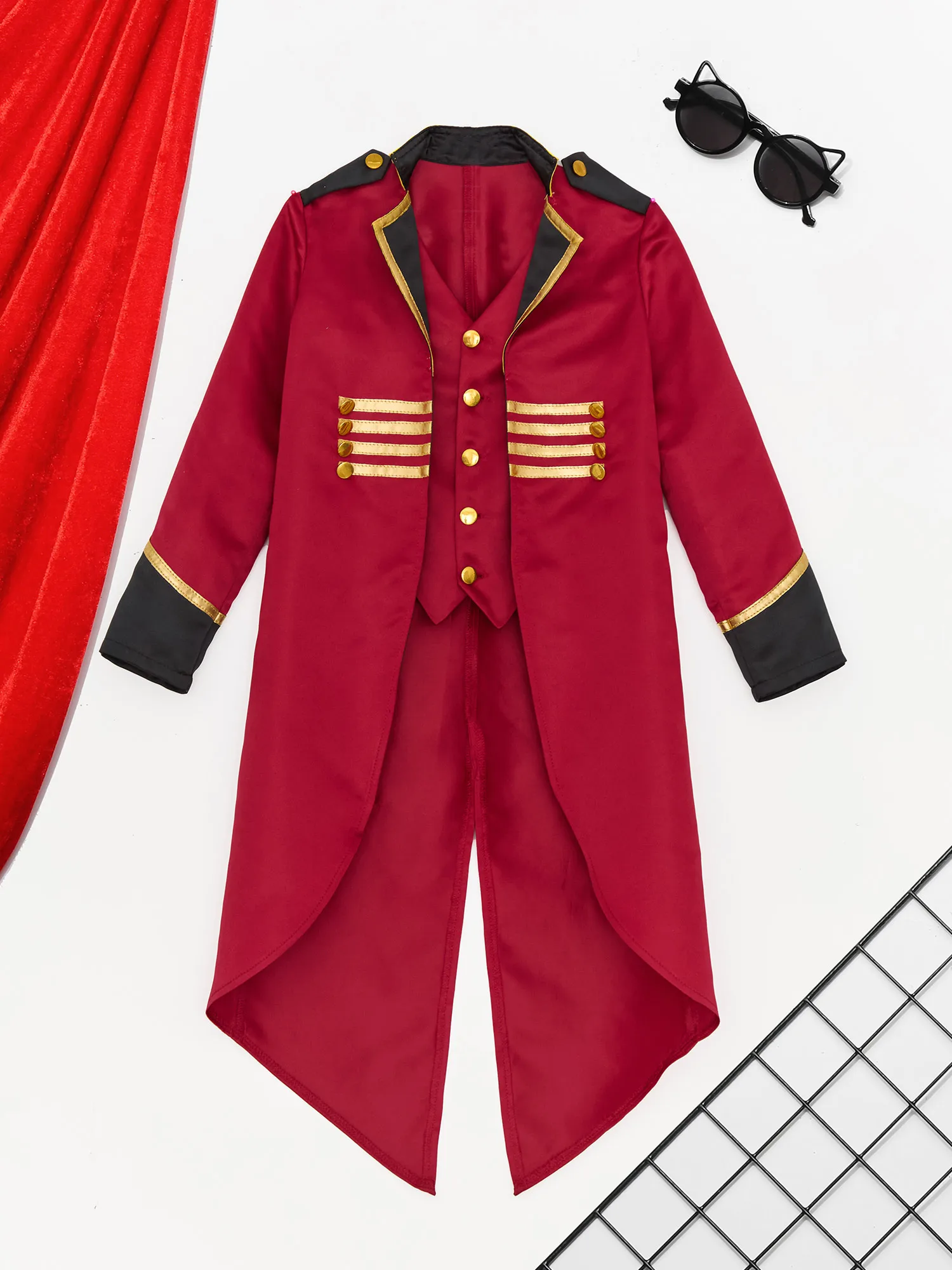 SIAEAMRG Renaissance Steampunk Tailcoat For Boys - Medieval Pirate Vampire Victorian Costume Jacket