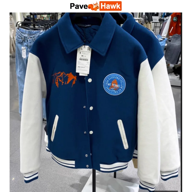 

Retro Bomber Jacket Men Women Thicken Embroidery High Street Woolen Baseball Coats High Quality Patchwork Outwear Auitumn Winter