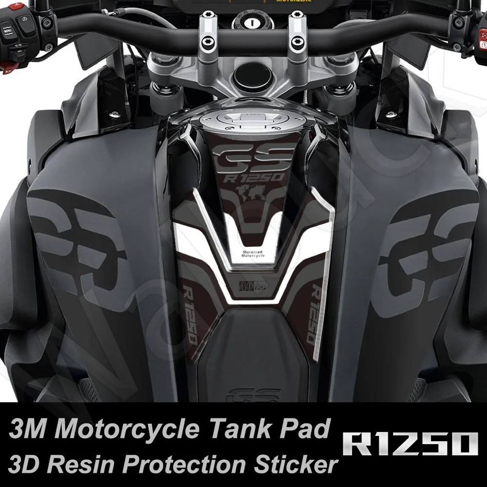 3D Motorcycle Fuel Tank Pad Stickers Protection Decals Accessories For BMW R1250GS R1250 GS 2018-2023 40 years gs Triple Black r1250gs 2023 motorcycle 3d epoxy resin tank pad protection stickers for bmw r1250gs adventure rallye triple black 40th edition