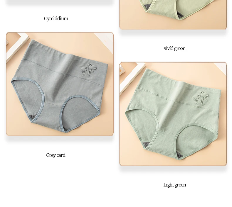 4Pcs Plus Größe Frauen Höschen Hohe Taille Body Shaper Unterwäsche Weiche Baumwolle Briefs Grils Panty Sexy Unterhose Weibliche Dessous – Detail 8