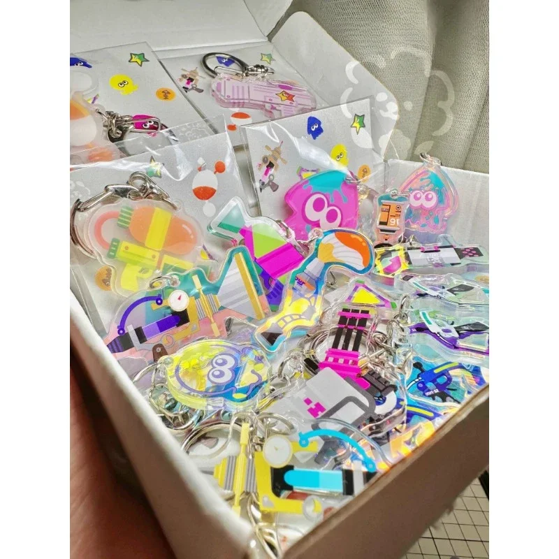 

Splatoon3 Octopus Squid Laser Pendant Keychain Working Game Peripheral Anime Model Collection GiftingAction Figures