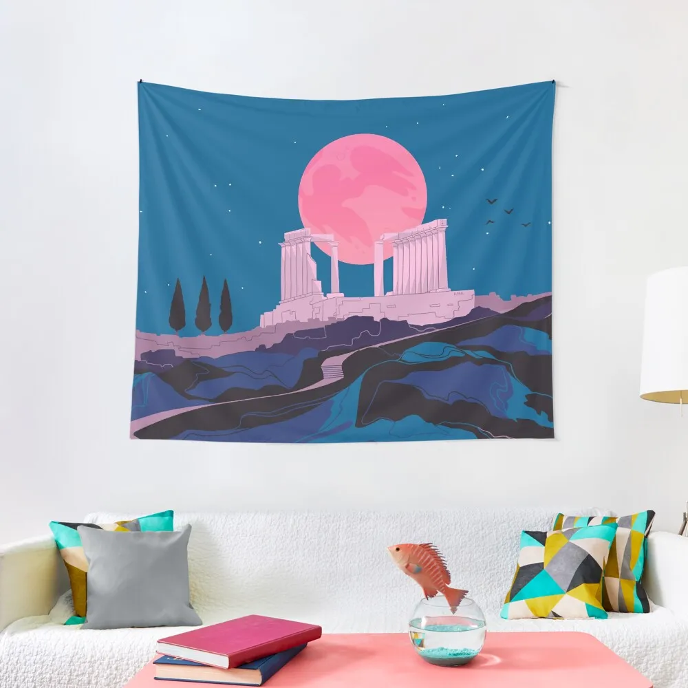 

Temple of Poseidon at Sounion Tapestry Home Supplies Bedroom Deco Wall Hanging Wall Decor For Bedroom Tapestry