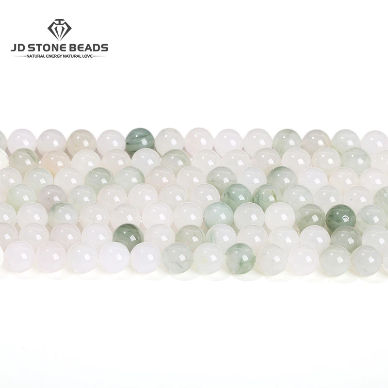 Natural Ice Green Jade Beads Round Loose Spacer Jades Beads For