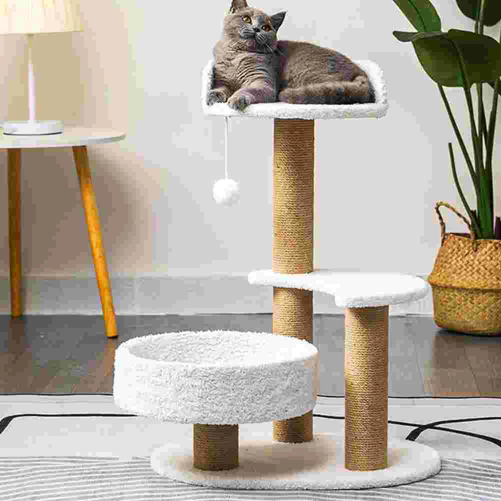 

Cat Scratching Post Hemp Rope Cat Claw Scratcher Pole for Kitten Indoor Cat Scratch Post
