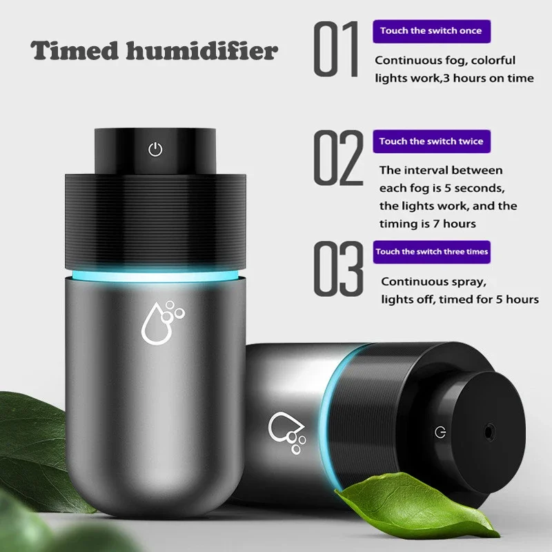 

Car Air Humidifier Timing USB Ultrasonic Dazzle Cup Humidifier Essential Oil Diffuser Cool Mist Maker Air Purifier Home Humidif