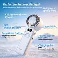 Ventilateur portable haute vitesse à refroidissement rapide, rechargeable 3600 mAh, 100 vitesses réglables, mini ventilateur turbo pliable avec cordon 6
