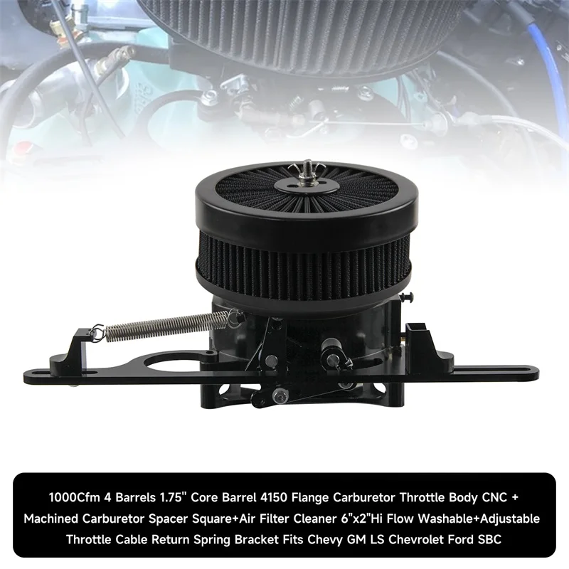 Bllet Alumnum 1000CFM 4150 Flange Carburetor Throttle Body 1.75 Core Bllet Alumnum 1000CFM 4150 Flange Carburetor Throttle Body 1.75 Core