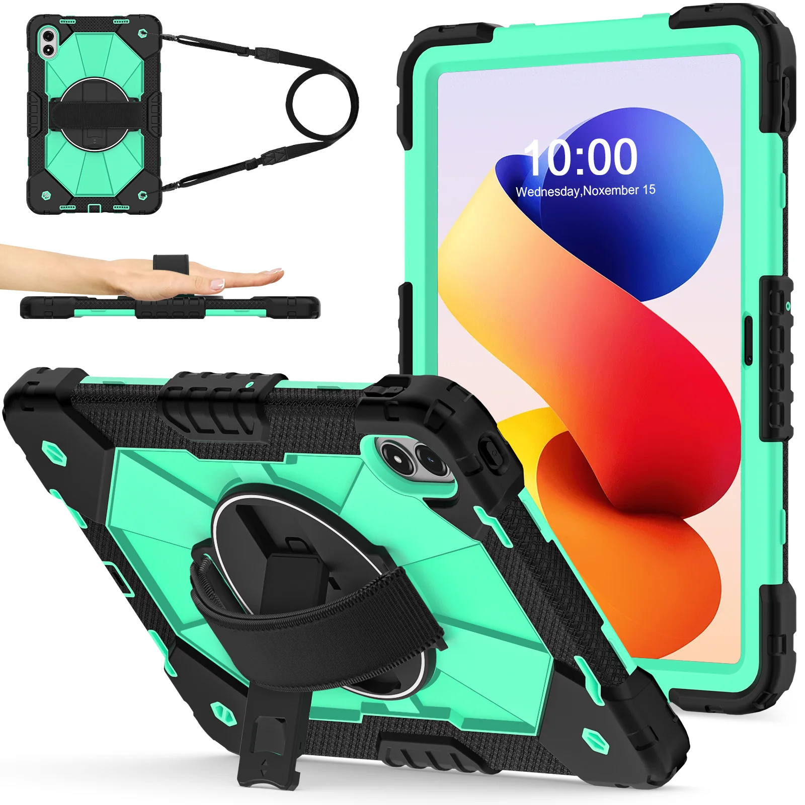Enhanced Protective Tablet Case with Shoulder Strap, Heavy Duty Design