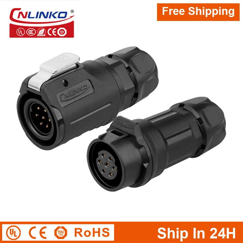 

Cnlinko LP16 M16 Plastic 7pin Electrical Waterproof Power Signal Connector Socket Plug Wire Joint Circular Adapter Free Shipping