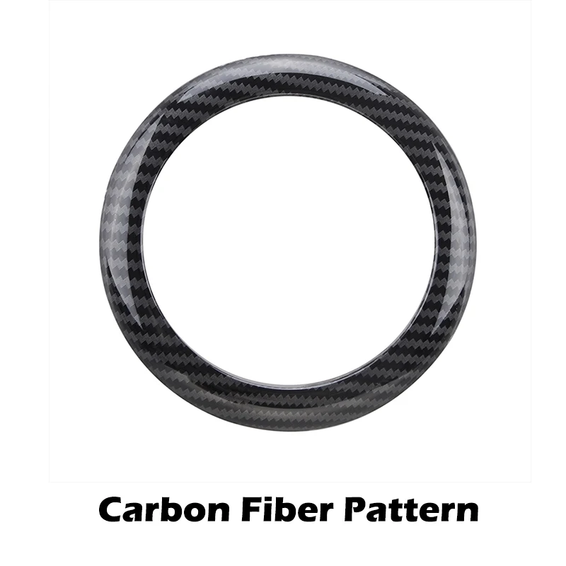 Gloss Black/Carbon Fiber Pattern Rear Badge Ring Cover Trim - Car Logo Frame Decorative Sticker