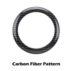 Gloss Black/Carbon Fiber Pattern Rear Badge Ring Cover Trim - Car Logo Frame Decorative Sticker (Carbon Fiber Pattern)