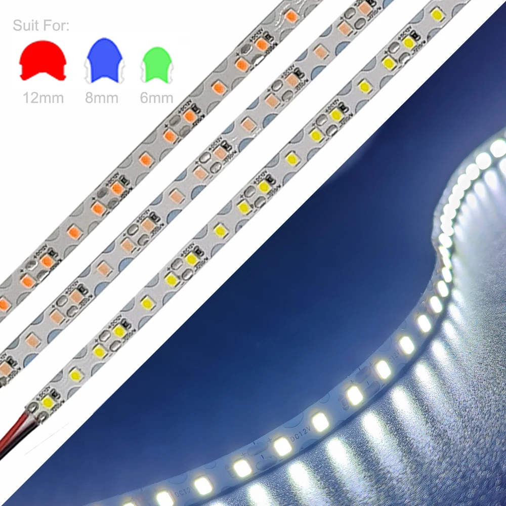 DC5V/12V/24V 6mm Led Strip 2835SMD S Shape Tape Light 120LED/m for DIY Neon Sign Letter Flexible Foldable String Lamp 1-10m