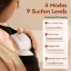 NCVI Wearable Electric Breast Pump 8111, Portable Wireless Pump with 4 Modes & 9 Levels, Double Pumps with 21/24mm Flanges 3