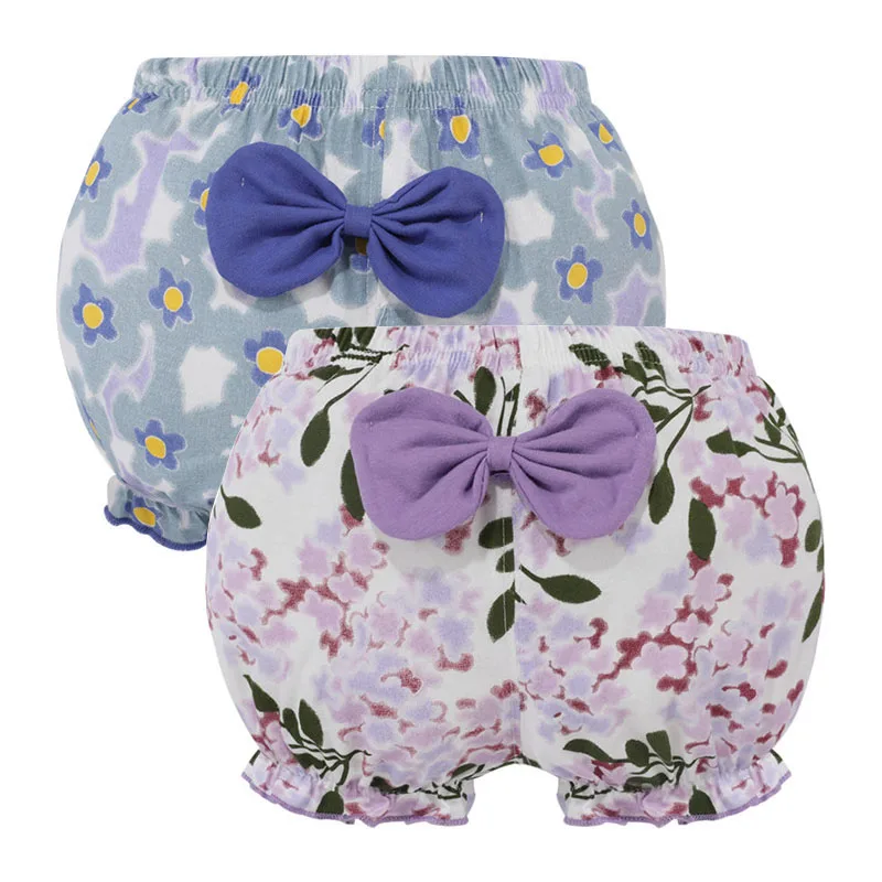 Baby Girl Shorts Cotton Kids Infant Fashion Stripe Bow Panties For 6-24 Months Children High-Quality Underpants 2 Piece/Lot baby cotton panties
