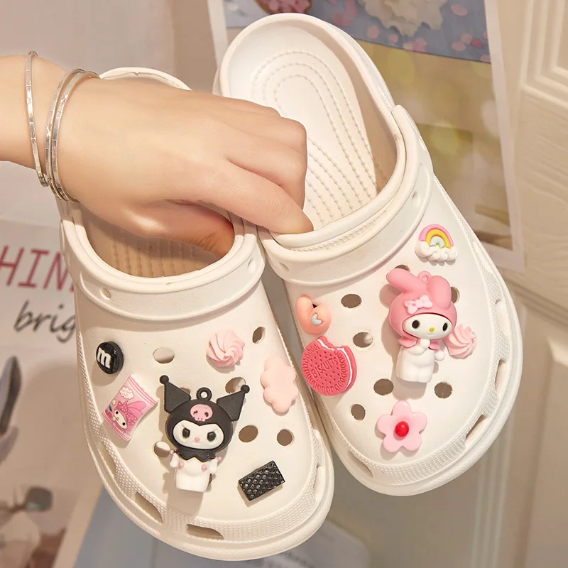 Shoe Decorations Sanrio Series Shoe Buckle Set PVC Decorations Clogs DIY Slippers Accessories Souvenir Fit Charm Kids Girls Women X-mas Gift shoe charms shoe decorations shoelace buckles garden shoe accessories