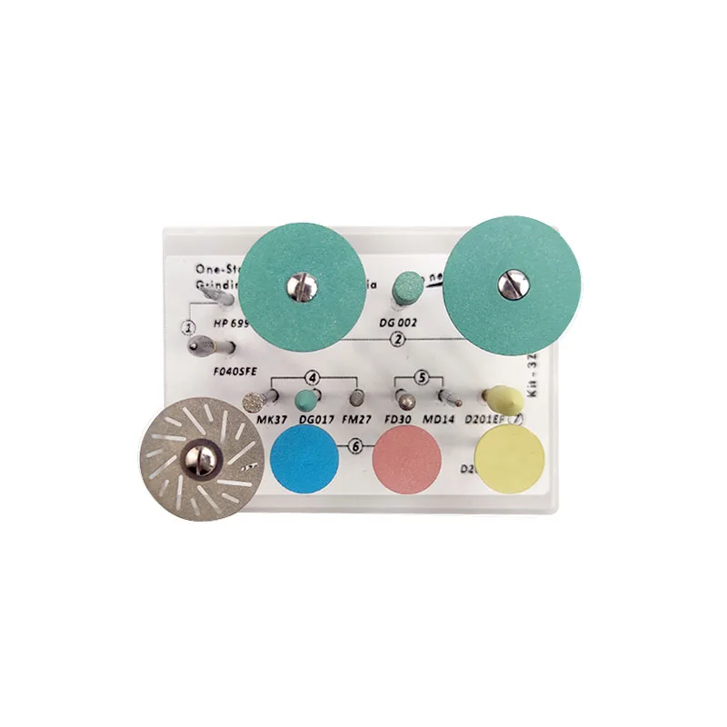 15 teile/schachtel Zahns chleifen und Polieren Kit aus Zirkonia Diamant bohrer Steine Scheibe Zahnmedizin Bohrer Labor werkzeuge Kits Polier werkzeug – Detail 2