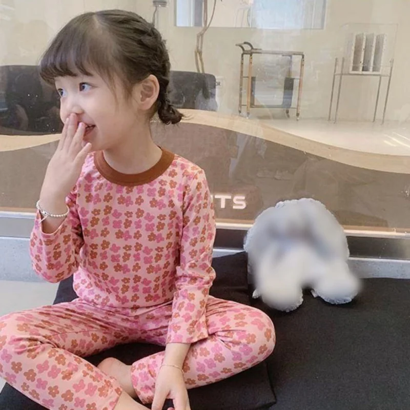 Kids Clothes Set New Pajamas Set Cute Flower T-shirt Baby Girl Clothes Short Sleeves Tops Shorts 2PCS Toddler Home Loungewear